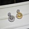 Accesorios de perlas DIY Seiko, anillo de circonita con incrustaciones de girasol con perla de 8-9 mm