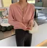 Casaco de outono estilo coreano: um cardigã de malha de cashmere soltinho, confortável e macio para mulheres, perfeito como suéter ou camada externa para o outono e inverno