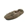 Sapatilhas Baixas de Lã Femininas Sapatos de Cano Baixo Simples Outono Novo Bico Redondo Laço Couro Genuíno Confortáveis Sapatos Simples de Pelo Femininos