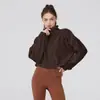 Chaqueta de Forro Polar Personalizada Transfronteriza para Mujer Cuello Alto Cremallera Corta Cárdigan Sudadera de Forro Polar Pedido de Comercio Exterior Procesamiento OEM