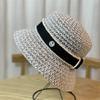 Sombrero de Cubo Nicho Japonés para Mujer Verano Calado Tejido de Paja Sombrero para el Sol Cubre la Cara Sombrero de Pescador Estilo Coreano Sombrero de Cubeta Sombrilla