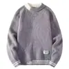 Popular Transfronterizo Talla Europea Talla Grande Suéter Cuello Redondo para Hombre Chaqueta de Combinación de Colores con Camiseta Interior Moda Venta al por Mayor de Fábrica