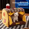 Otoño e Invierno Mascota Cortavientos y Cálido Cajón Nido Retro de Cuento de Hadas para Perros Pequeños y Medianos, Cama para Perros Semicerrada, Cama para Gatos, Transfronterizo