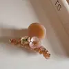 Presilha de Cabelo Flor de Lótus Rosa com Strass para Mulheres, Elegante Presilha para Franja, Presilha Versátil da Moda para Meio Rabo