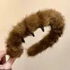 Diadema de Peluche Dentada para Otoño e Invierno para Mujer con Diadema Alta en la Parte Superior del Cráneo Nuevo Estilo 2025 Pinza de Pelo de Moda para Lavarse la Cara Tocado Elegante