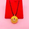 Nuevo collar de rosquilla chapado en oro cepillado estilo chino vintage, cadena larga trenzada para suéter versátil de nicho de lujo ligero, hebilla de paz