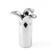 Jarrón de cerámica galvanizada con flor de impatiens estilo minimalista nórdico, decoración del hogar, arreglo floral único, adecuado para casas modelo