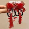 Accesorios para el cabello de Año Nuevo, horquilla antigua para niña, estilo chino, lazo con borla, clip lateral, tocado Hanfu para niña
