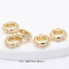 Chapado en Cobre Oro de 14K Color Fuerte que Conserva Zirconia Doble Capa Copo de Nieve Cuentas Espaciadoras Cubo Rueda de Cuentas Broca Cuentas Pulsera Accesorios