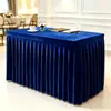 Falda de Mesa de Terciopelo Dorado Personalizada Mantel para Mesa de Conferencias Cuadrado Cubierta para Mesa de Exposición de Oficina Falda de Mesa Falda de Mesa Simple para Promoción de Eventos