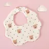 Babadores Impermeáveis Bebê Estilo Coreano Ins, Babadores de Algodão Puro Dupla Face para Bebês, Babadores em Formato de Pétala para Meninas e Meninos