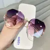 Gafas de Sol Modernas Sin Montura con Borde Cortado Protección Solar Protección UV Gafas de Sol Estilo Callejero de Influencers Gafas de Sol de Alta Gama Modernas con Protección Solar