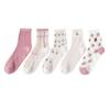 Calcetines de primavera y verano para mujer, de longitud media, de malla hueca, transpirables, de seda de vidrio, con diseño de fresa japonesa, bonitos y cómodos calcetines largos.