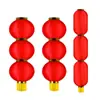 Cadena de Faroles de Melón de Invierno Rojo Grande Impermeable para Exteriores Impresión Publicitaria Plegable Serie Tres-Cuatro-Cinco Decoración de Puerta Cadena de Faroles