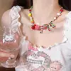 Paraíso das Maçãs ~ Colar de Doces Coloridos Frescos de Alta Qualidade com Contas Verão Dopamina Acessórios Fofos