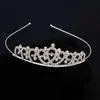 Moda Coreana Accesorios para el Cabello de Princesa Corona Simple Aro para el Cabello de Cumpleaños Tocado Aleación Pedrería Corona Pequeña para Niños
