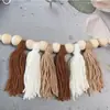 2026 Amazon Transfronterizo Nuevo Tejido a Mano con Cuentas de Madera Borla Colgante Decoración Decoración del Hogar Colgante de Pared