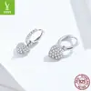 Aretes de plata charm amor s925 plata de ley forma de corazón para mujer moda incrustados con circonita estilo europeo y americano aretes de plata de ley SCE821