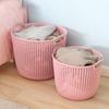 Cesta de Baño Estilo Japonés de Mimbre Sintético, Cesta de Almacenamiento Hueca de Plástico, Caja de Almacenamiento de Snacks para Cocina, Cesta para Ropa Sucia, Cesta de Lavandería