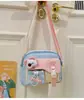 Mochila Estilo Japonês Doce Simples de Cores Combinando Bolsa Transversal de Alto Valor Versátil Casual Leve à Prova d'Água Bolsa de Ombro
