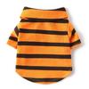 Roupa para Pet Primavera, Verão e Outono Duas Pernas Listrada Camisa Polo com Gola de Camisa Roupas para Gato e Cachorro Teddy Bichon Pomeranian