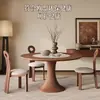 Mesa de Jantar Redonda de Madeira Maciça com Mesa Giratória de Pedra Embutida, Estilo Wabi-Sabi, Mesa Grande para Casa, Estilo Meio do Século, Mesa de Jantar de Madeira de Freixo Branco