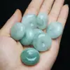 Colar com Pingente de Paz em Jade Verde Natural de Tianshan para Homens e Mulheres com Padrões Florais, Acessório Pingente de Jade