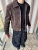 Chaqueta de vuelo corta retro para hombre para primavera y otoño, corte holgado, con cuello alto y cremallera, estilo Hong Kong, prenda exterior ligera de lujo, moderna