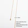 Estilo Europeo y Americano Chapado en Oro de 18K No se Desvanece Estilo Ins Moda Cadena para Clavícula de Mujer Cadena Lisa Cadena de Acero Inoxidable con Hoja DIY