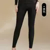 Nueva colección de otoño e invierno: Conjunto cálido de mujer con cuello medio alto, compuesto por ropa interior térmica y pantalones de mezcla de acrílico ultrafino, cachemira y seda, disponible para dropshipping