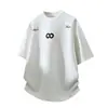 Camiseta Gris de Manga Corta con Bordado de Letras 2026 para Hombre, Estilo Americano de Verano Moderna de Corte Holgado para Adolescentes, Manga Media de Peso Pesado
