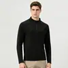Otoño/Invierno Nuevo Felpa de Doble Cara Media Cremallera Capa Base Ropa Interior para Hombre Camiseta Suéter Cálido Ropa Deportiva Top de Manga Larga