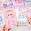 Jogo de Vestir Menina Livro de Adesivos Maquiagem de Princesa Menina Pequena DIY Artesanal Cena Coleção de Vestir Presente