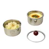 Oso Pequeño Tazón Especial para Huevo al Vapor de Acero Inoxidable Tazón Especial para Cocinar Flan al Vapor con Tapa Tazón Pequeño para Cocinar al Vapor Olla para Estofado Platos para Pastel de Pollo al Vapor Olla para Cocinar Arroz al Vapor