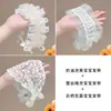 Doce Faixa de Cabelo de Renda Floral com Amarração para Meninas, Uso Diário, Festa de Primeiro Aniversário, Adereços para Fotos, Acessório de Cabeça de Bebê de Renda Estilo Fada