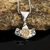 AliExpress venta caliente joyería de acero de titanio al por mayor collar con brújula letra rúnica mujeres hombres colgante de tendencia de acero inoxidable