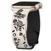 Correa de Silicona de Dos Tonos para iWatch S11 con Patrones de Pájaros y Flores Grabados con Láser y Hebilla de Figura 8 para Apple Watch