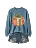 Libro de Calabaza Borde Dorado Comercio Electrónico Transfronterizo Amazon Mayorista Para Mujer Holgado Versátil Tallas Grandes Moda Casual Sudadera con Capucha