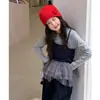 Conjunto de Ropa para Niñas Primavera y Otoño 2026 Nuevo Conjunto de Dos Piezas Moderno y Elegante para Niñas Mayores con Camisa Base de Dos Piezas Falsas