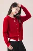 Nuevo cárdigan de lana tejido a cable con cuello redondo para mujer 2026, color liso, corte holgado, estilo casual, prenda exterior de punto versátil para otoño e invierno