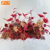 Accesorios de boda Baijie flores de simulación fila de flores decoración de boda diseño de guía de camino de pasarela mesa de flores flor de seda color champán