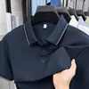 Estilo nuevo de verano para hombres de mediana edad, polo casual de moda, color liso, manga corta, jersey