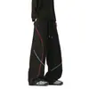 Calça Esportiva Casual Longa de Design Hasselblad com Bloqueio de Cores Reto Solto para Uso Externo Estilo Casal Masculino
