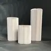 Mesa de postres cilíndrica plegable para bodas, columna romana de papel, adornos de plomo para caminos, escaparates de centros comerciales, diseño para fiestas de cumpleaños