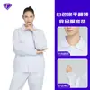 Conjunto de uniforme de trabalho para alimentos azul e branco de poliéster com gola plana e mangas compridas, à prova de poeira, respirável, resistente ao desgaste e à sujeira para fábricas e oficinas de alimentos