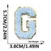 Nuevos Parches de Letras Bordadas para Toalla de Chenilla Azul Cielo Autoadhesivos para Ropa y Gorras de Béisbol Parches Decorativos Versátiles