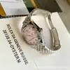 Relógio Laojia Datejust Quartzo Rosa Compacto de Pulso Totalmente Automático Mecânico Pulseira de Aço Inoxidável Feminino Relógio Versátil de Luxo Leve