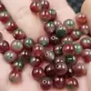 Contas Redondas Vermelho Melancia Jade Contas Soltas Esmeralda Vermelha Jade Rocha Inglês Pulseira Colar Acessórios de Joia Contas de Jade Feitas à Mão
