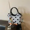 Bolso Cubo de Lunares Estilo Francés para Mujer 2026 Verano Nuevo Estilo Bolso de Mano Simple y Elegante Bolso de Hombro Cruzado para Ropa de Trabajo Diaria