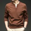 Suéter para Hombre con Diseño Falso de Dos Piezas, Nuevo Suéter de Lana Otoño/Invierno, Corte Holgado, Estilo Old Money, Tejido, Sencillo, Casual, Suéter Base para Hombre